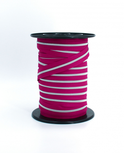 Endlosreißverschluss metallisiert fuchsia/ silber (1m)